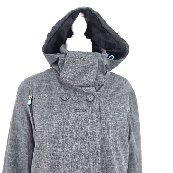 Obermeyer Brigitte Ski Snowboard Jacket Double Breasted Grey Winter Coat Thermor - Picture 2 of 8